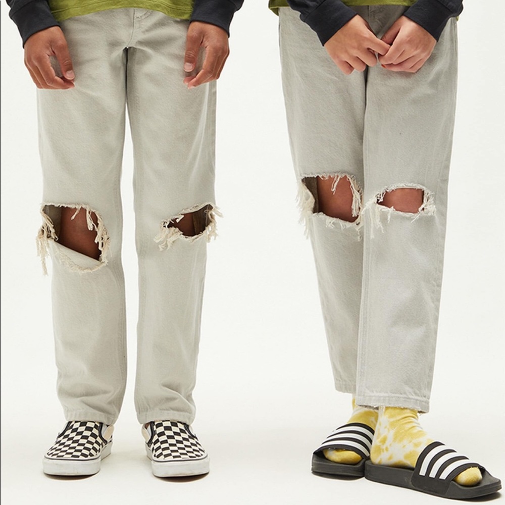 Pacsun kids ultra washed grey straight leg jeans
